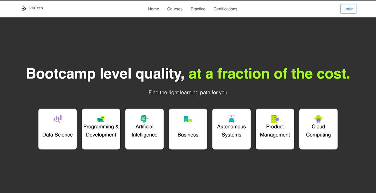 Edutech: An E-Learning Platform