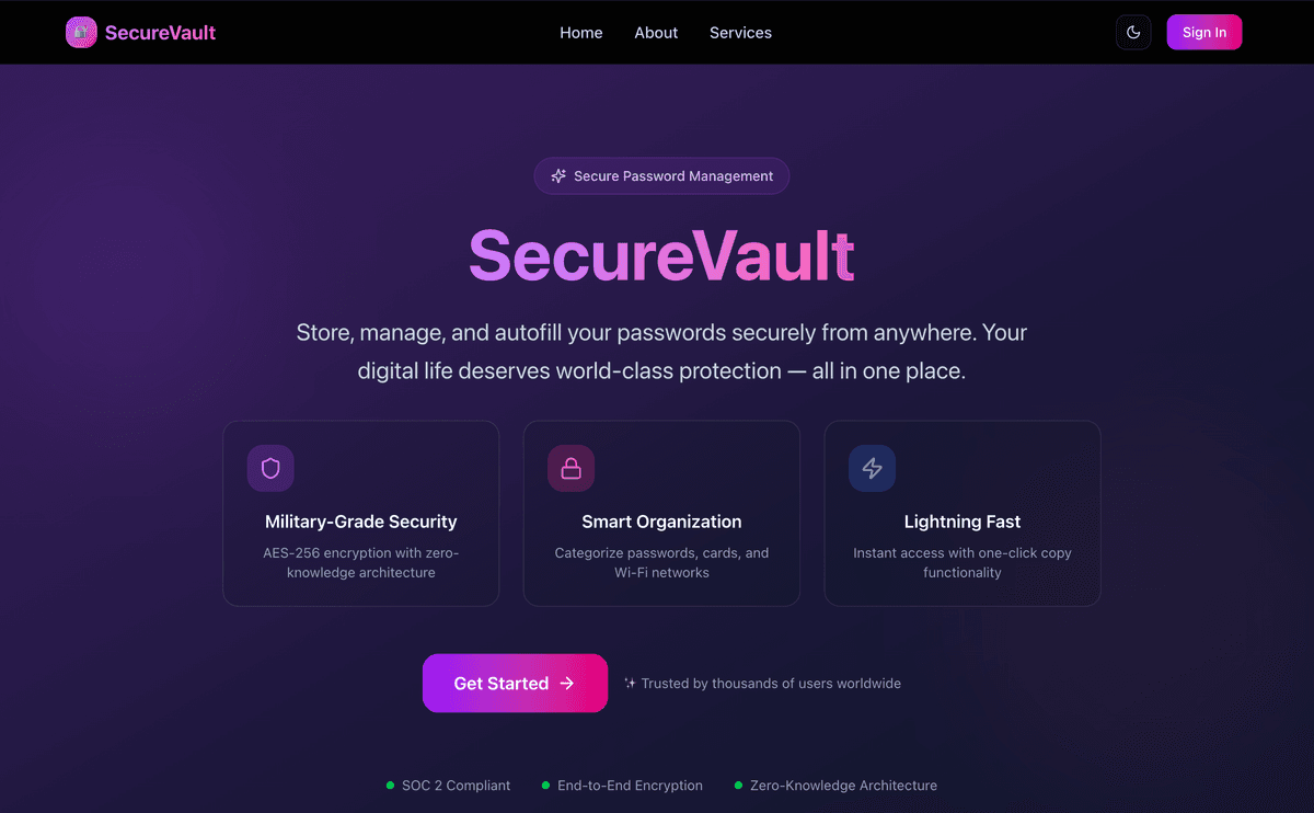 SecureVault: Full-Stack Password Manager